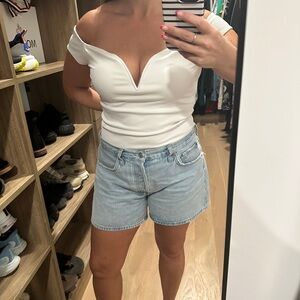 Express White Off-Shoulder Bodysuit